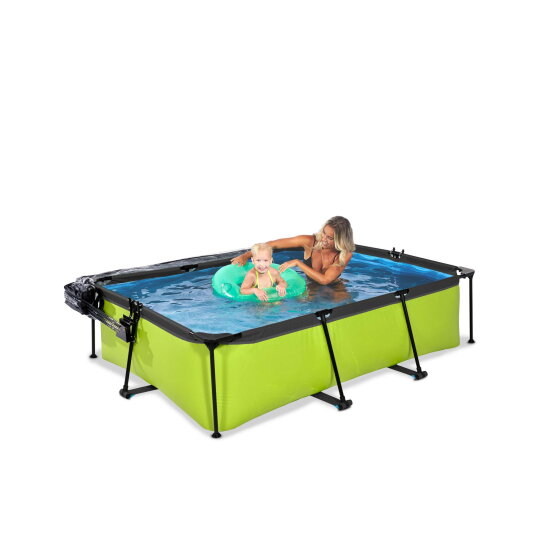 Piscine EXIT Lime 220x150x65cm avec pompe filtrante et dôme - vert