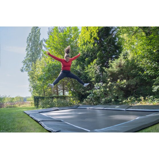 Trampoline enterré au niveau du sol EXIT Dynamic sports 244x427cm - noir