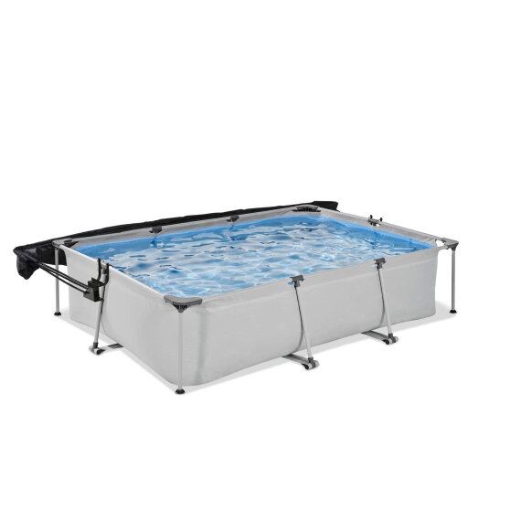 Piscine EXIT Soft Grey 300x200x65cm avec pompe filtrante et voile d'ombrage - gris