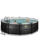 Piscine EXIT Black Leather ø488x122cm avec pompe filtrante - noir