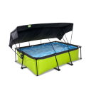 Piscine EXIT Lime 220x150x65cm avec pompe filtrante et voile d'ombrage - vert