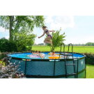 Piscine EXIT Wood ø488x122cm avec pompe filtrante - marron