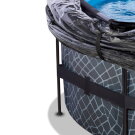 Piscine EXIT Stone ø450x122cm avec pompe filtrante à sable et dôme et pompe à chaleur - grise