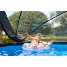Piscine EXIT Black Leather ø360x122cm avec pompe filtrante à sable et dôme et pompe à chaleur - noir