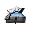 Piscine EXIT Black Wood 300x200x65cm avec pompe filtrante et dôme - noir