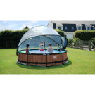 Piscine EXIT Black Wood &oslash;360x76cm avec pompe filtrante et d&ocirc;me - noir