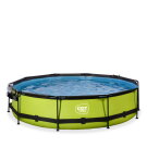 Piscine EXIT Lime &oslash;360x76cm avec pompe filtrante et d&ocirc;me - vert