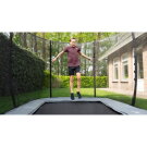 Trampoline EXIT InTerra groundlevel 214x366 cm avec filet de sécurité - gris