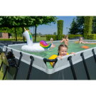 Piscine EXIT Black Leather 540x250x122cm avec pompe filtrante &agrave; sable et d&ocirc;me - noir