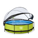 Piscine EXIT Lime ø300x76cm avec pompe filtrante et dôme - vert