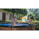 Piscine EXIT Wood &oslash;244x76cm avec pompe filtrante - marron