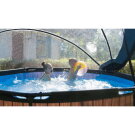 Piscine EXIT Stone ø244x76cm avec pompe filtrante et dôme - grise