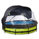 Piscine EXIT Lime &oslash;360x76cm avec pompe filtrante et d&ocirc;me et voile d'ombrage - vert