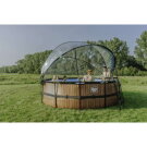 Piscine EXIT Black Leather ø427x122cm avec pompe filtrante à sable et dôme - noir