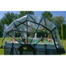Piscine EXIT Black Leather 540x250x122cm avec pompe filtrante &agrave; sable et d&ocirc;me - noir
