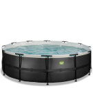 Piscine EXIT Black Leather ø488x122cm avec pompe filtrante - noir