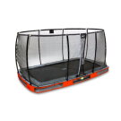 Trampoline enterré EXIT Elegant Premium de 214x366cm avec filet de sécurité Deluxe - rouge