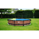 Piscine EXIT Wood &oslash;360x76cm avec pompe filtrante - marron