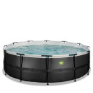 Piscine EXIT Black Leather ø450x122cm avec pompe filtrante à sable - noir