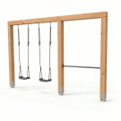 EXIT Linea Massiv 140 Balançoire double en bois avec barre fixe