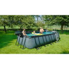 Piscine EXIT Wood 540x250x122cm avec pompe filtrante &agrave; sable et d&ocirc;me - marron