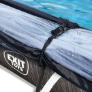 Piscine EXIT Black Wood 220x150x65cm avec pompe filtrante et dôme - noir