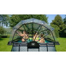 Piscine EXIT Stone 540x250x122cm avec pompe filtrante à sable et dôme et pompe à chaleur - grise