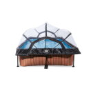 Piscine EXIT Wood 300x200x65cm avec pompe filtrante et d&ocirc;me - marron