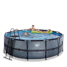 Piscine EXIT Stone ø427x122cm avec pompe filtrante - grise