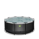 Piscine EXIT Black Leather ø360x122cm avec pompe filtrante - noir