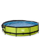Piscine EXIT Lime ø360x76cm avec pompe filtrante et voile d'ombrage - vert