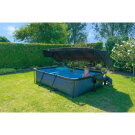 Piscine EXIT Black Wood 300x200x65cm avec pompe filtrante et dôme et voile d'ombrage - noir