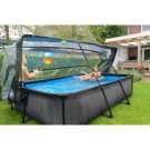 Piscine EXIT Black Wood 300x200x65cm avec pompe filtrante et dôme - noir