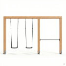 EXIT Linea Massiv 140 Balan&ccedil;oire double en bois avec barre fixe