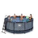 Piscine EXIT Stone ø360x122cm avec pompe filtrante à sable - grise