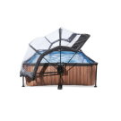 Piscine EXIT Wood 300x200x65cm avec pompe filtrante et d&ocirc;me - marron