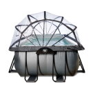 Piscine EXIT Black Leather 540x250x122cm avec pompe filtrante &agrave; sable et d&ocirc;me - noir