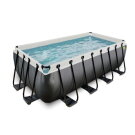 Piscine EXIT Black Leather 400x200x122cm avec pompe filtrante &agrave; sable - noir