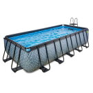 Piscine EXIT Stone 540x250x122cm avec pompe filtrante &agrave; sable - grise