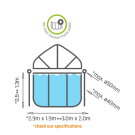 Voile d'ombrage piscine EXIT 300x200cm - universel