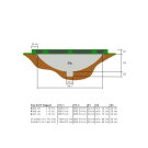 Trampoline enterré EXIT Elegant Premium ø305cm avec filet de sécurité Deluxe - vert
