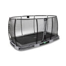 Trampoline enterré EXIT Elegant Premium de 214x366cm avec filet de sécurité Deluxe - gris