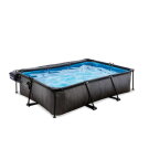 Piscine EXIT Black Wood 300x200x65cm avec pompe filtrante et d&ocirc;me - noir
