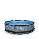Piscine EXIT Stone &oslash;300x76cm avec pompe filtrante - grise