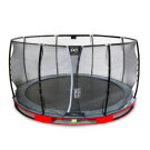 Trampoline enterré EXIT Elegant Premium ø427cm avec filet de sécurité Deluxe - rouge