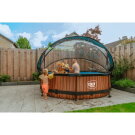 Piscine EXIT Wood ø300x76cm avec pompe filtrante et dôme - marron