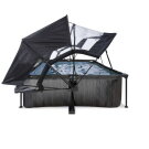Piscine EXIT Black Wood 300x200x65cm avec pompe filtrante et d&ocirc;me et voile d'ombrage - noir