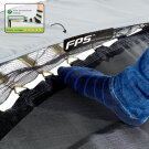 Trampoline enterré EXIT Elegant Premium de 214x366cm avec filet de sécurité Deluxe - bleu