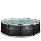 Piscine EXIT Black Leather &oslash;488x122cm sans pompe et &eacute;chelle - noir