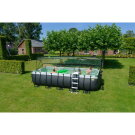 Piscine EXIT Black Leather 540x250x122cm avec pompe filtrante &agrave; sable et d&ocirc;me - noir